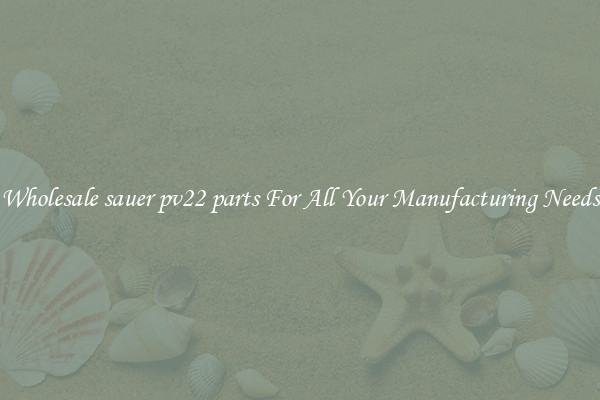 Wholesale sauer pv22 parts For All Your Manufacturing Needs