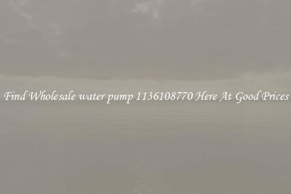 Find Wholesale water pump 1136108770 Here At Good Prices