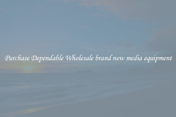 Purchase Dependable Wholesale brand new media equipment