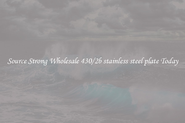 Source Strong Wholesale 430/2b stainless steel plate Today