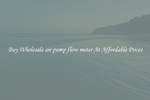 Buy Wholesale air pump flow meter At Affordable Prices