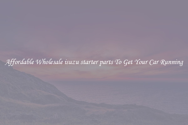 Affordable Wholesale isuzu starter parts To Get Your Car Running