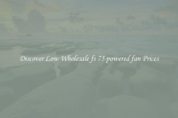 Discover Low Wholesale fs 75 powered fan Prices