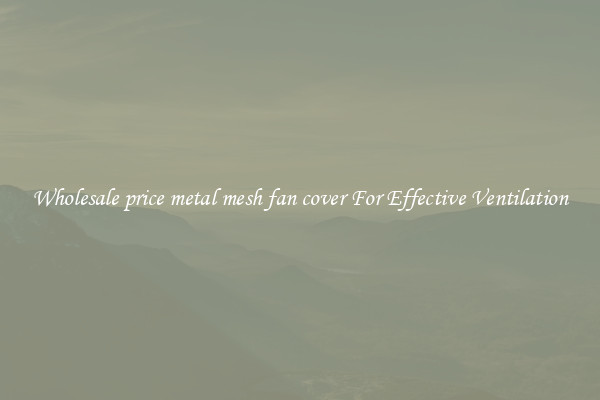 Wholesale price metal mesh fan cover For Effective Ventilation
