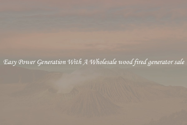 Easy Power Generation With A Wholesale wood fired generator sale